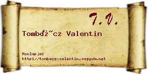 Tombácz Valentin névjegykártya